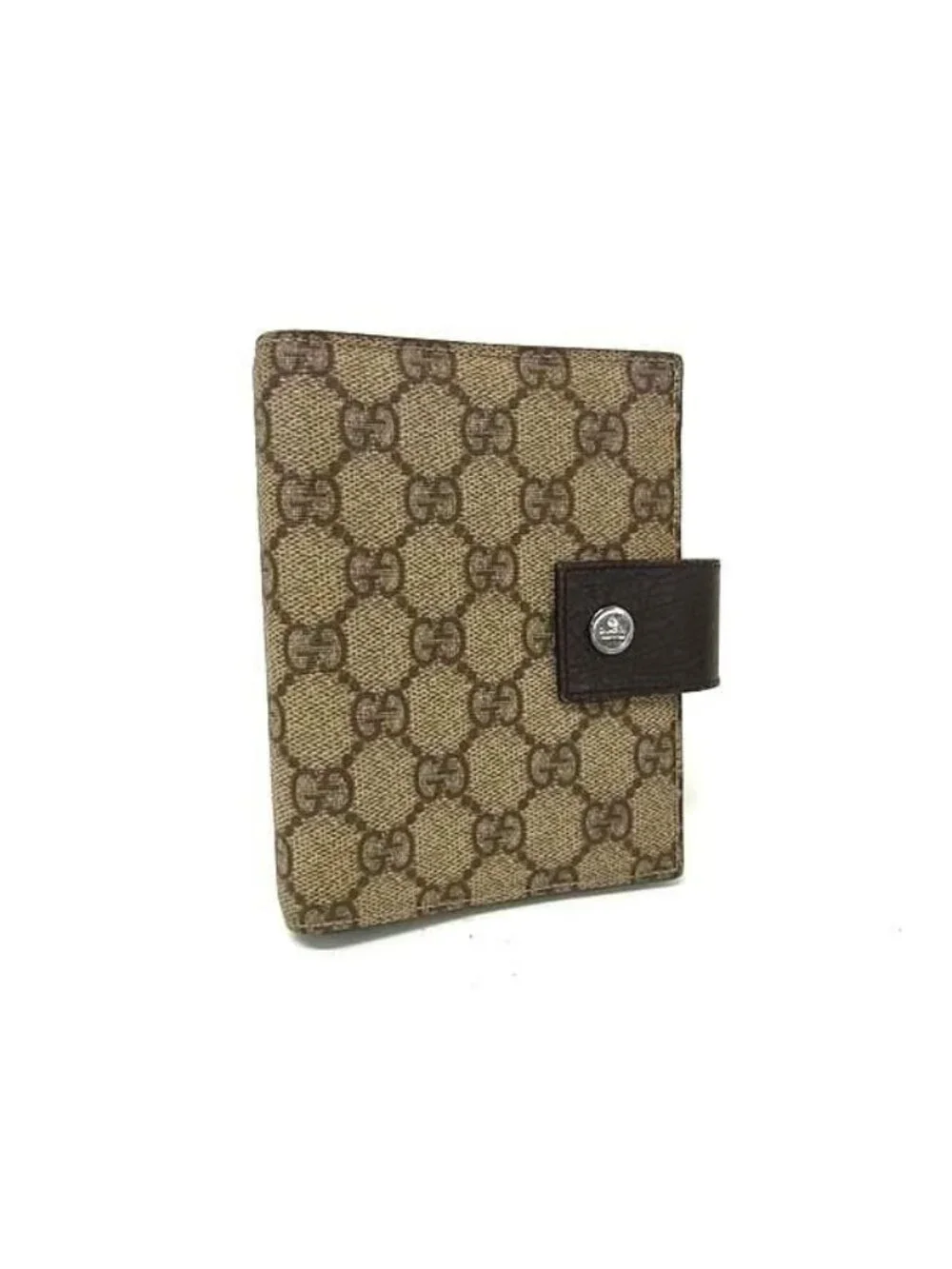 Gucci Notebook Cover GG Supreme Beige Brown Leather System 6 Holes Agenda